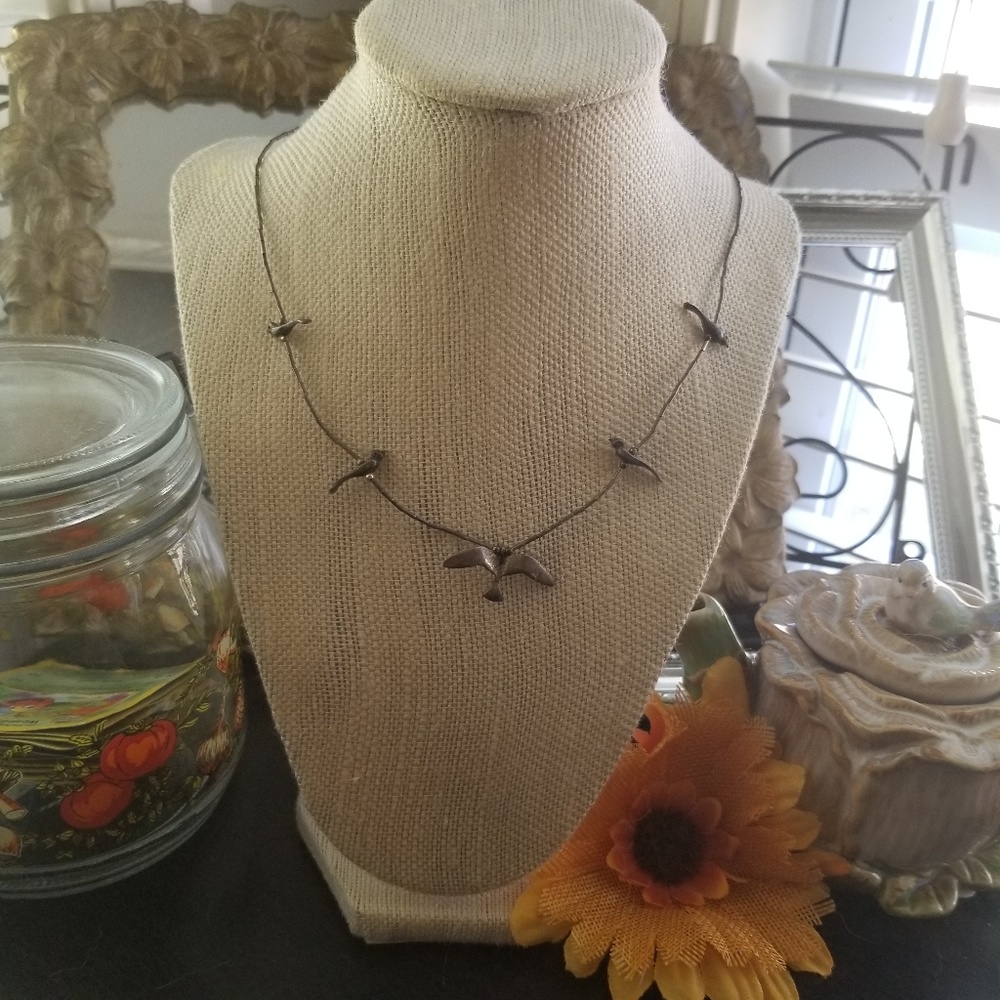 Silvertone Bird Necklace